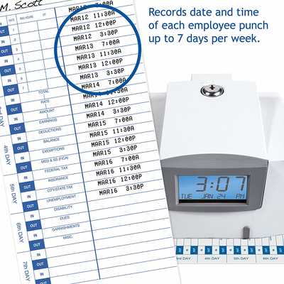 #6. Pyramid 3500 25 Time Cards 2 Security Keys Multi-Purpose Time Clock & Document Stamp