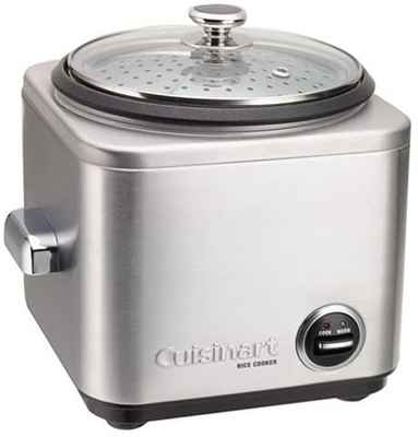 #3. Cuisinart 4-Cup CRC-400P1 Modern Shape Non-Stick CRC-400 Rice Cooker (Silver)