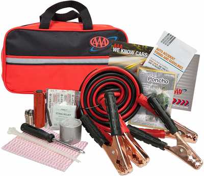 #3. Lifeline 4330AAA Premium Road 42-Pcs Car Jumper Cables First Aid Kit Flashlight