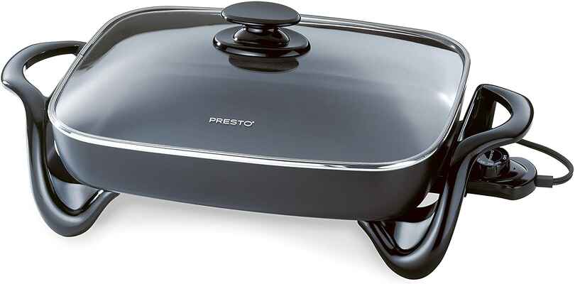 #8. Presto 06852 Fully Immersible Efficient 120V 1500W 16'' Nonstick Electric Skillet w/Glass Cover
