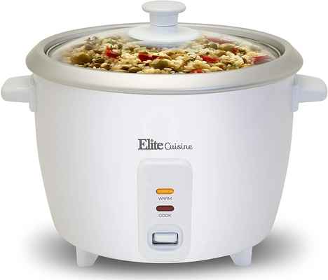 #9. Maxi-Matic 6-Cooked Elite Cuisine ERC-003 Automatic Cook Electric Rice Cooker (White)