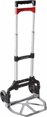 #10. Magna Cart 150lbs Rust-Proof Capacity Personal Aluminum Folding Hand Truck (Black/Red)