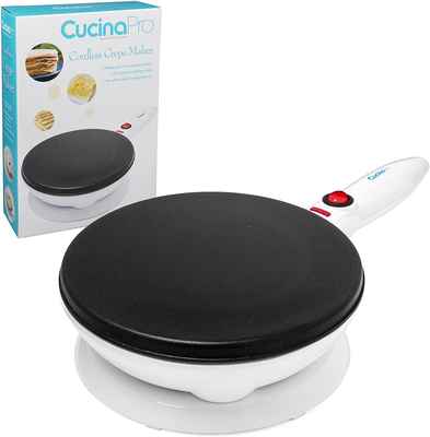 #3. CucinaPro Free Recipe Guide 1447 Non-Stick Dipping Plate Cordless Crepe Maker w/Spatula