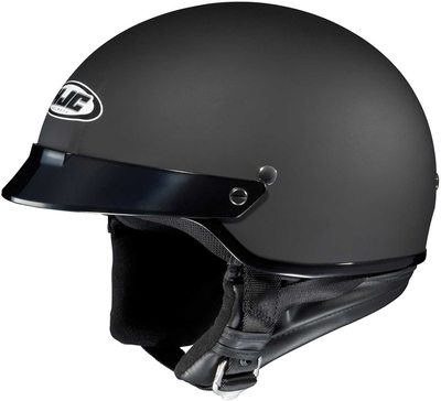 #9. HJC Solid IS-Cruiser Half Shell Moisture-Wicking Nylex Interior Motorcycle Helmet (Matte Black, L)