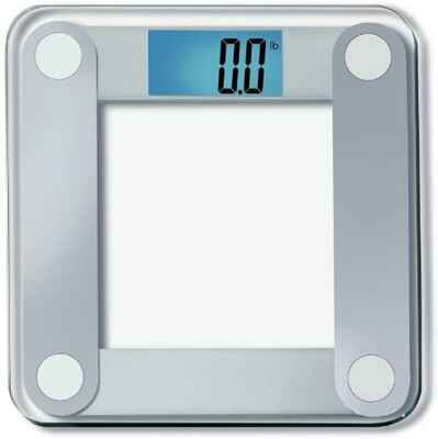 #4. EatSmart One-Size Clear Digital Weighing Bathroom Scale w/ Tape Measure & Lighted Display