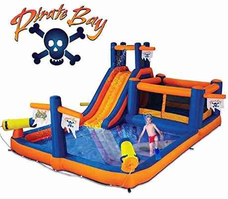 #1. Blast Zone 5 Occupant Pirate Bay Inflatable Max Combo Bounce & Water Slide