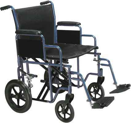 #10. Drive Medical Bariatric 22’’ Seat Blue Swing-Away Footrest Heavy-Duty Transport Wheelchair