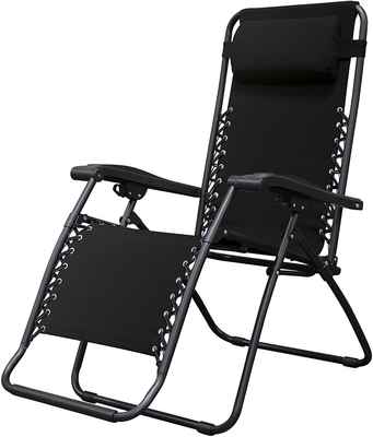 #9. Caravan Canopy Durable Strong Steel Frame Sports Infinity Zero Gravity Chair (Black)