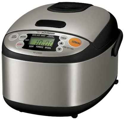 #2. Zojirushi 3-Cup Micom Stainless Steel Warmer Rice Cooker (Black) - NS-LACO5XT