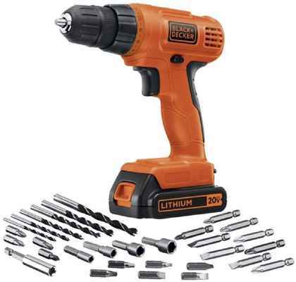 #2. BLACK+DECKER LD120VA Driver w/30-Piece Accessories Max 20V Lithium Battery Cordless Drill