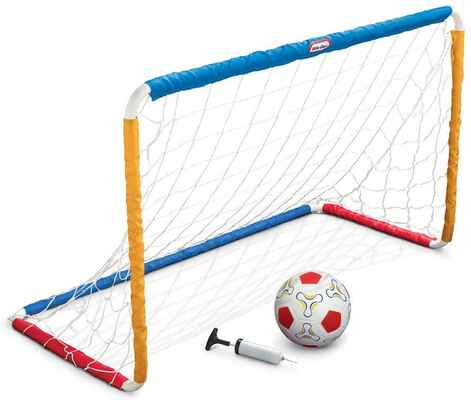 #4. MGA Entertainment Little Tikes Heavy-Duty Construction Soccer Goal Set w/ Pump Ball & Net