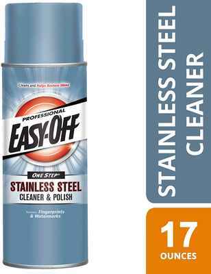#4. Easy-Off 17 Oz. Can Professional Stainless Steel Cleaner & Polish for Grill Ovens & Appliances