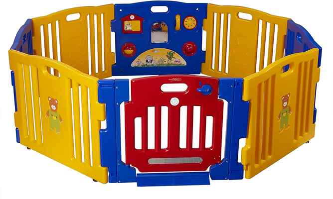 #8. Baby Diego High-Quality Design Cub'Zone Baby Playpen & Activity Center (Blue/Yellow/Red)