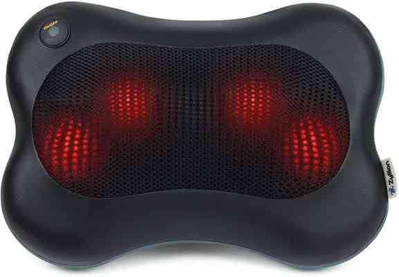 #7. Zyllion Shiatsu Kneading Heat Massage Pillow for Neck and Back Pain Relief (Black, ZMA-13-BK)