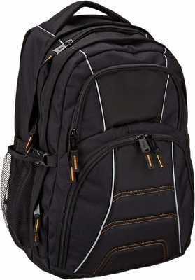 #5. AmazonBasics Fits Up To 17'' Laptops Multi-Compartment Mesh Side Pocket College Backpack