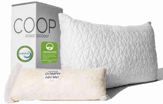 #1. COOP Home Goods Hypoallergenic Cross-Cut Lulltra Memory Foam Pillow with Washable Cover