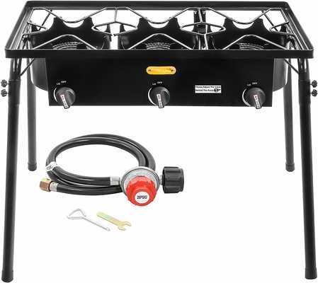 #10. Concord Cookware 3-Burner 55,000 BTU w/Regulator Outdoor Stand Stove Cooker