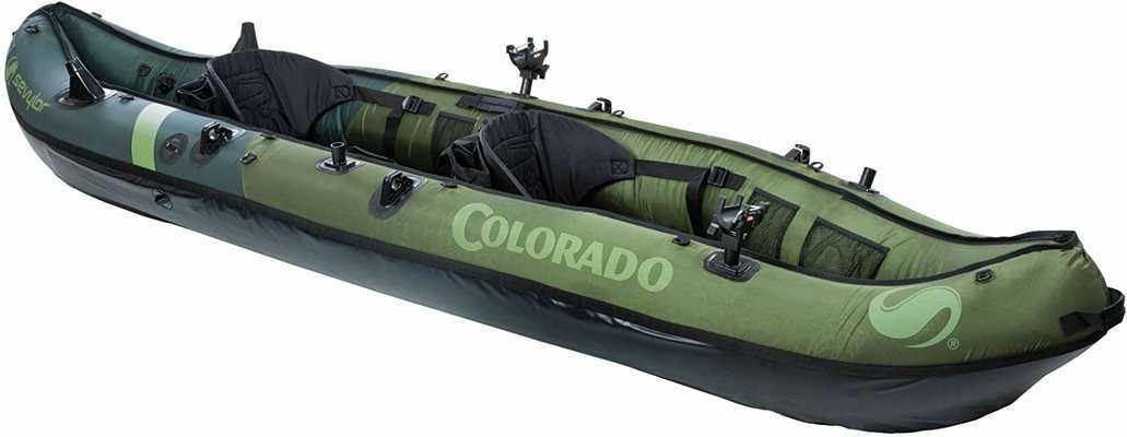 #1. Sevylor Coleman 2-Person Berkley Quick Set Rod Holders Multiple Air Chambers Inflatable Kayak