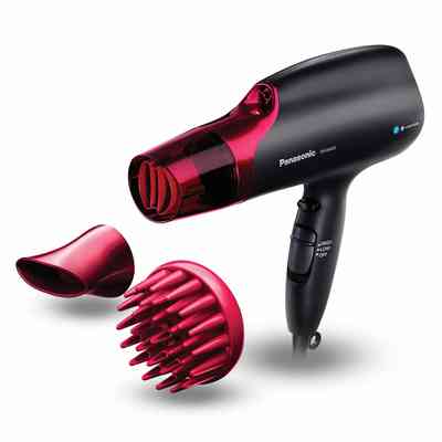 #9. Panasonic EH-NA65-K Nanoe Professional-Quality 3 Attachment Quick Blow Dryer (Pink)