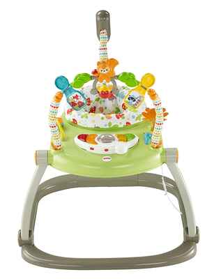 #8. Fisher-Price Light-Up w/Squirrel Roller Ball Woodland Friends Space Saver Jumperoo