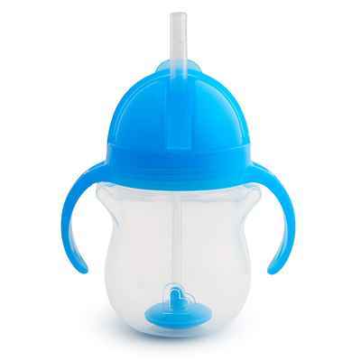 #8. Munchkin Pack of One 7 Oz BPA-Free Handles Click Lock Weighted Straw Cup (Blue)