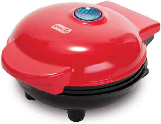 #9. DFY Mini Portable Waffle Maker for Individual Cookies, Pancakes, Paninis & Hash Browns (Red)