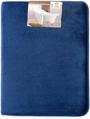 #1. Clara Clark Absorbent Memory Foam Non-Slip Cozy Velvet Feel Bath Mt Bathroom Rug (Royal Blue)