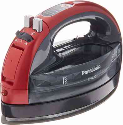 #6. Panasonic 360 Ceramic Cordless Metallic Freestyle Double-Point Design Adjustable Steam Iron (Red)