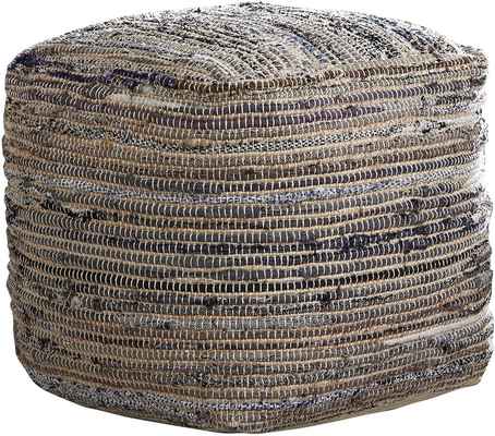 #6. Signature Design By Ashley Cozy Textures Instant Style Absalom Pouf Cotton/Hemp Ottoman