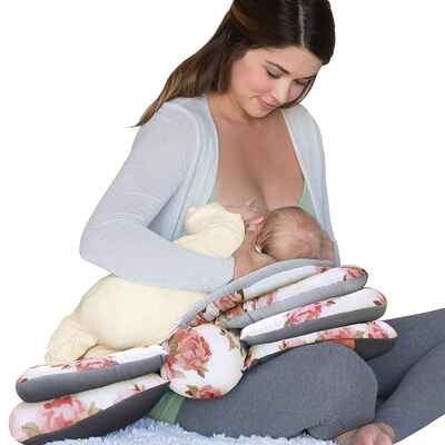 #1. Infantino Elevate Multiple Angle Altering Floral Adjustable Nursing Pillow & Positioner