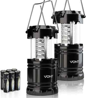 #10. VONT 2 Pack Portable Survival Lanterns LED Camping Lantern for Hurricane Emergency & Storms