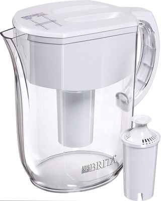 #1. Brita W1 BPA-Free Filter Indicator Every Day Large Water Pitcher w/1 Filter (White)