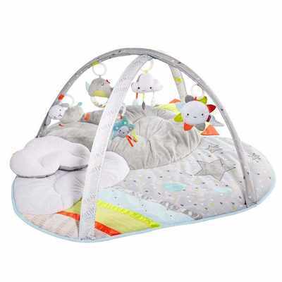 #3. Skip Hop Silver Lining Cloud Multi-Color Celestial Theme Baby Play Mat & Infant Gym