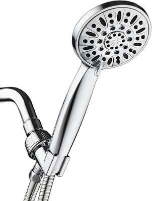 #10. AquaDance 6-Setting High Pressure 3.5'' Handheld Shower w/Hose (Chrome Face)