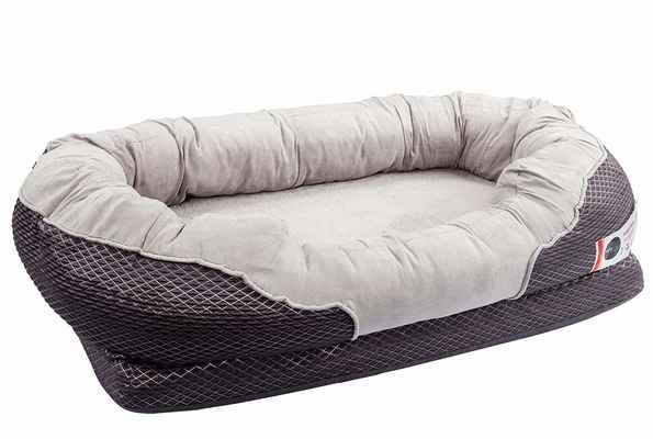 #7. BarksBar Gray Extra-Comfy Cotton-Padded Rim Cushion & Non-slip Bottom Orthopedic Dog Bed