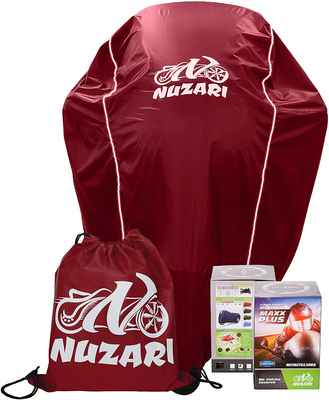 #1. Nuzari Large Breathable Premium Heavy-Duty Waterproof Motorcycle Cover (Hunter Green)