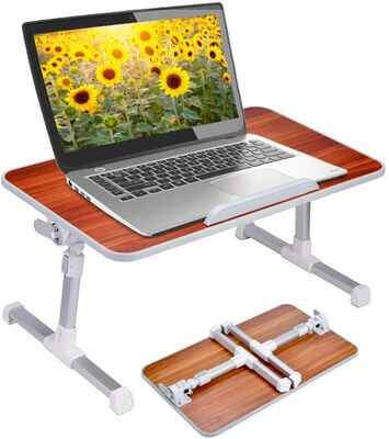 #3. AVANTREE American Cherry Adjustable Height Portable Lap Desk w/Foldable legs