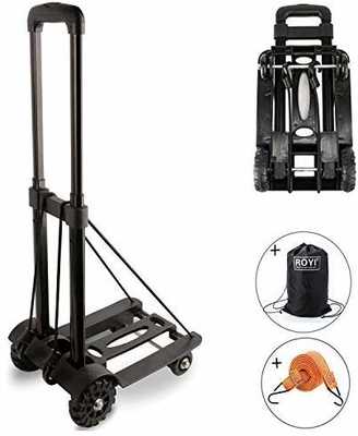 #5. ROYI 155lbs Heavy Duty 4 Wheels Utility Cart Lightweight & Compact Folding Hand Truck