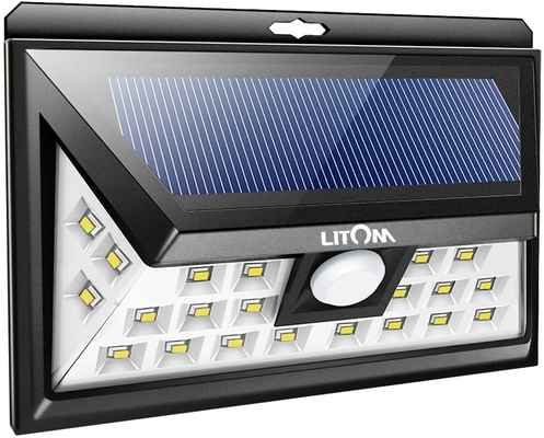 #3. LITOM 3 Optimal Modes Wireless IP65 Waterproof Easy-to-Install Outdoor Solar Lights