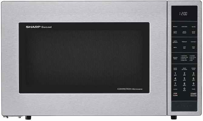 7. Sharp SMC1585BS Stainless Steel 1.5 Cu. Ft. Convection 10 Cooking Settings Microwave Oven