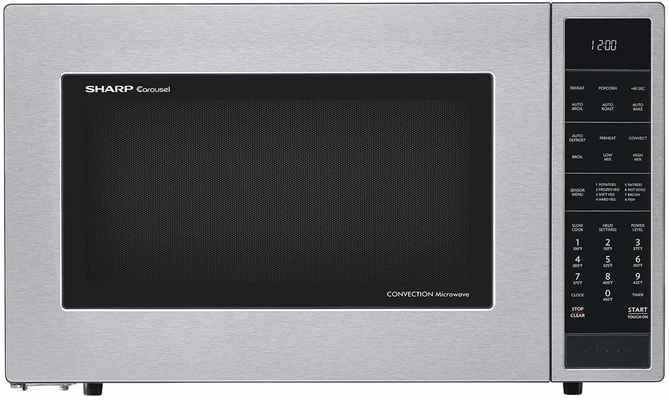 #7. Sharp SMC1585BS Stainless Steel 1.5 Cu. Ft. Convection 10 Cooking Settings Microwave Oven