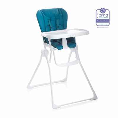 #3. Joovy One-Hand Compact Adjustable 5-Point Harness Nook High Chair (Turquoise)