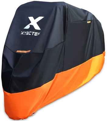 #3. XYZCTEM XXL 108'' Tour Bikes All Season Waterproof Motorcycle Cover (Black & Orange)