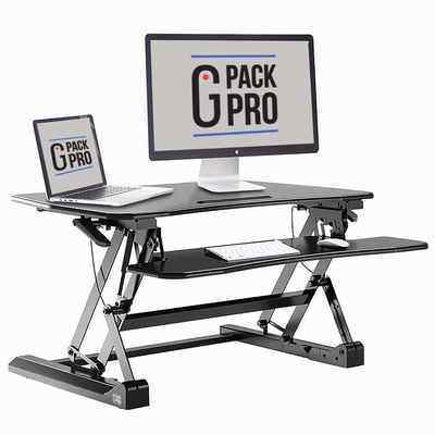 5. G-PACK PRO Height Adjustable Two-Monitor Size Surface Sit-To-Stand Work Desk Riser