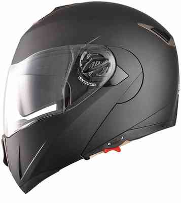 #10. AHR Full Face Flip up DOT Approved Dual Visor Motocross Motorcycle Helmet (Matte Black, XL)