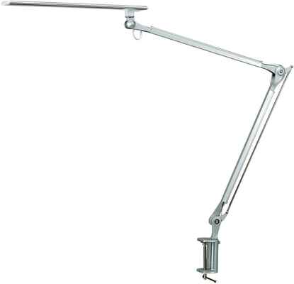 #5. PHIVE Silver CL-1 Highly Adjustable Office LED Architest Desk Lamp Metal Swing Arm Lamp