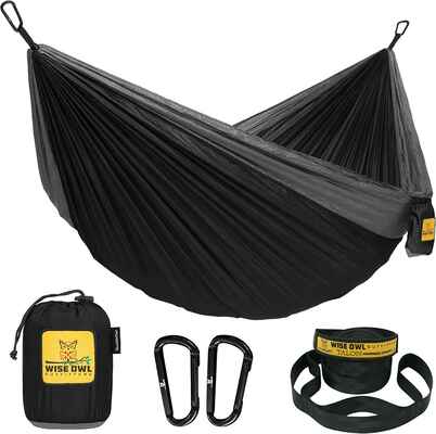 #1. Wise Owl Outfitters USB-Based Indoor & Outdoor Double & Single Hammock w/Tree Straps