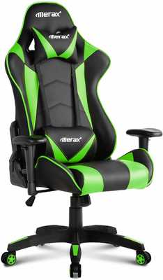 #8. Merax Multi-Functional Build Hold Up To 250lbs Superior Comfort Computer Racing Chair (Green)