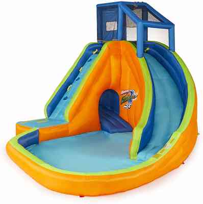 #6. BANZAI Sidewinder Falls 2 Front Pockets Adjustable Wood Durable Rubber Inflatable Water Slide