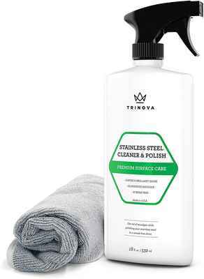 #7. TriNova 18 Oz. Premium Stainless Steel Cleaner & Polish for Fridge Microwave & Appliances